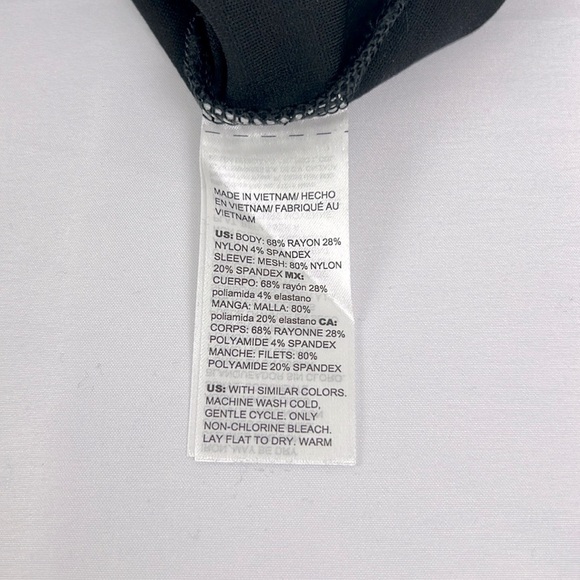 Chico’s‎ New Women’s US 8 Solid Black Mesh Long Sleeve Shift Dress - Picture 11 of 13